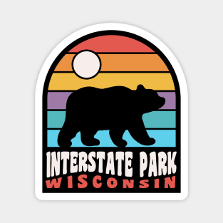 Interstate Park St. Croix Falls Wisconsin Bear Retro Sunset Magnet