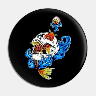 Fish through Skull Pin