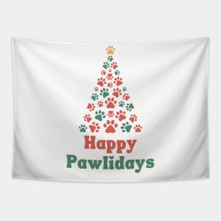 Happy Pawlidays Christmas Paws Tapestry