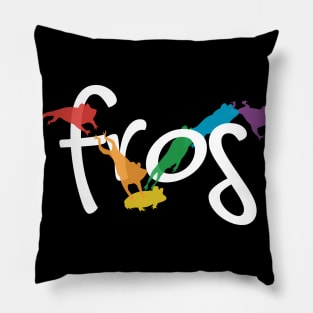 rainbow frog Pillow