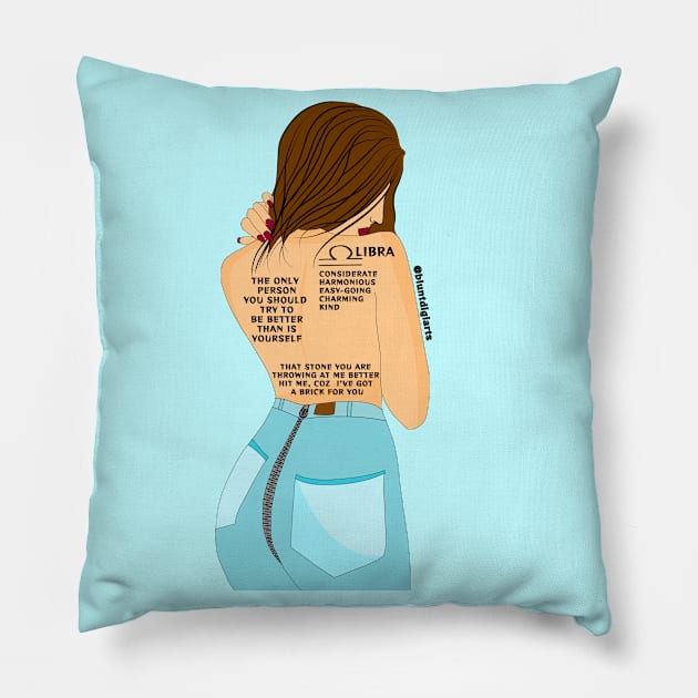 Libra zodiac Pillow by Bluntdigiarts