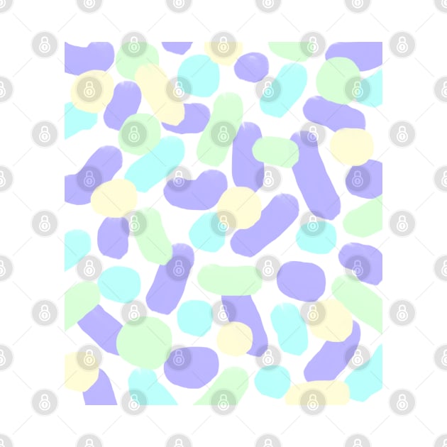 90’s Style Pastel Dots and Dashes Jelly Bean Abstract Pattern on a White Backdrop, made by EndlessEmporium by EndlessEmporium