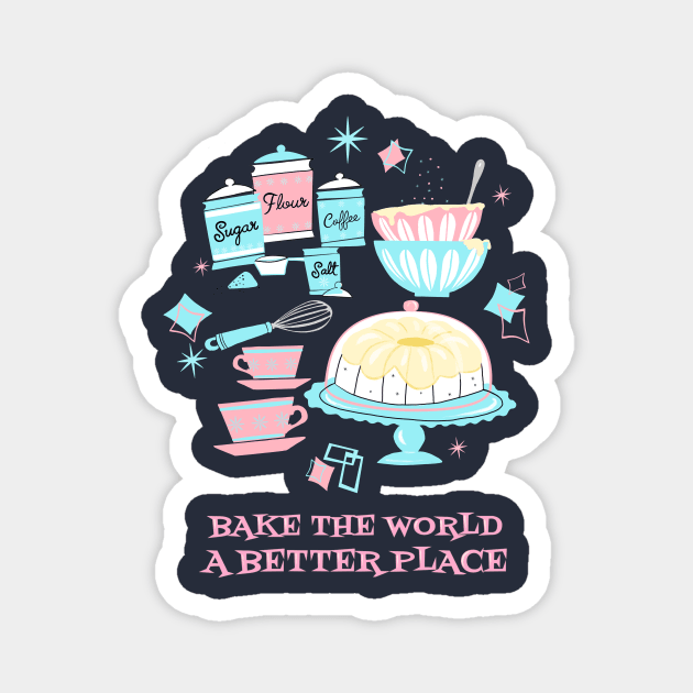 Bake the World Magnet by LittleBunnySunshine