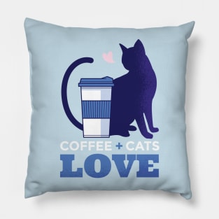 Coffee Plus Cats Is Love Graphic Tee Pillow