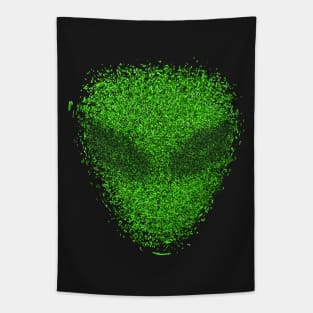 Green Glittery Extraterrestrial Alien Head Tapestry