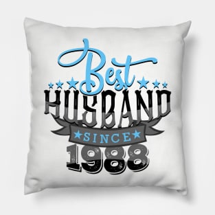 'Best Husband Since 1988' Sweet Wedding Anniversary Gift Pillow