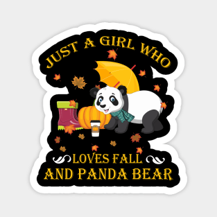 Just A Girl Who Loves Fall & Panda Bear Thanksgiving Gift Magnet