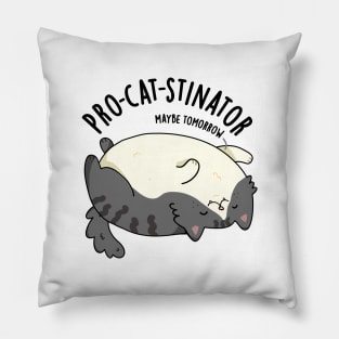 Pro-cat-stinator Funny Fat Cat Pun Pillow