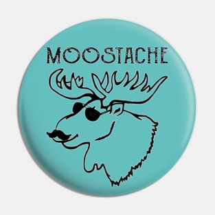 Moose-stache Funny Moose Mustache With Sunglasses Design Pin