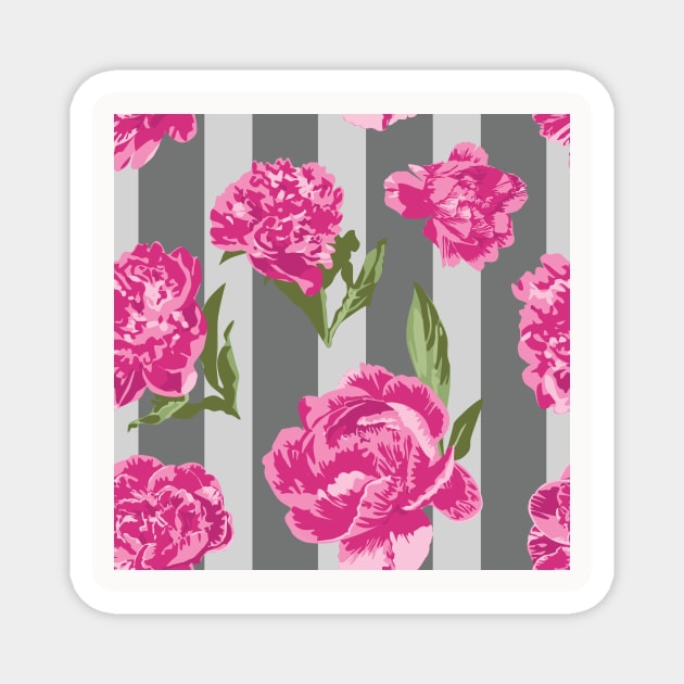 Pretty Floral Neck Gator Hot Pink Peony Magnet by DANPUBLIC