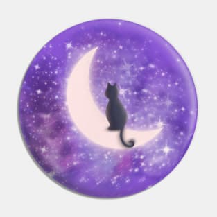 Cat and moon Pin