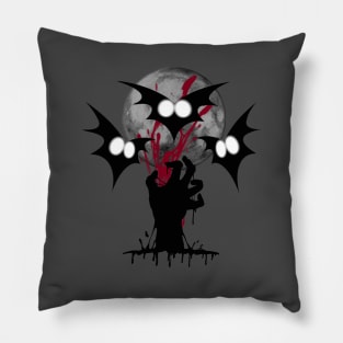 Halloween Zombie Hand and Bats Pillow