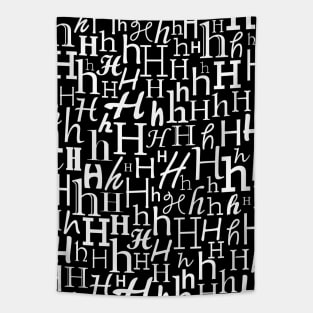 H - Typography (White) Tapestry