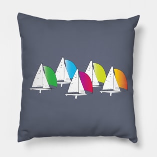 I-20 Scow Sailboats Racing Pillow