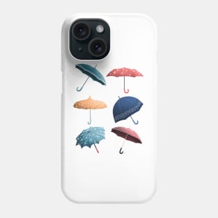 Fun Umbrellas Pattern - Pastel Retro Phone Case