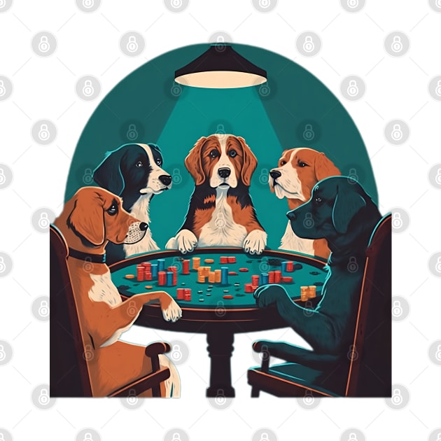 Five Dogs Ante Up for Poker Night by zoocostudio