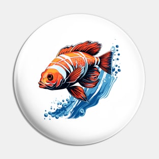 Animal background, cute fish swimming in the water with a pleasant view Pin