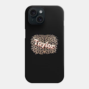 Taylor Name on Leopard Phone Case