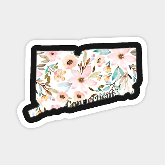 Floral Connecticut Magnet by mansinone3