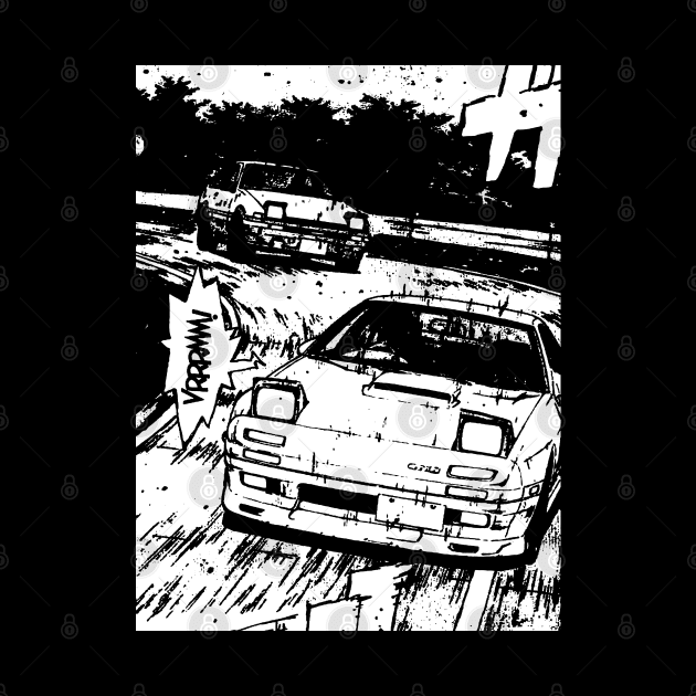 JDM Japanese Drift Racer Drifting Car Anime Manga Eurobeat Intensifies Aesthetic #7 by Neon Bang Bang