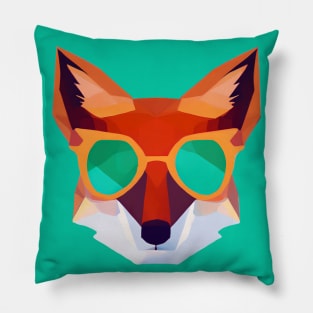 Cool Low Poly Fox wearing Sunglasses Pillow