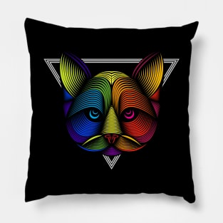 Cat Face line art illustration Pillow