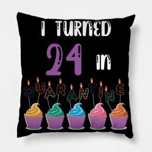 I Turned 24 In Quarantine funny idea birthday t-shirt Pillow