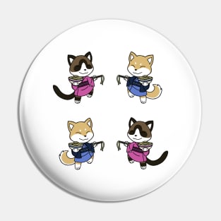 Neko and Inu Noodles Pin