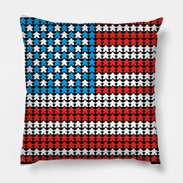 US Meeple Flag Pillow by Canderella