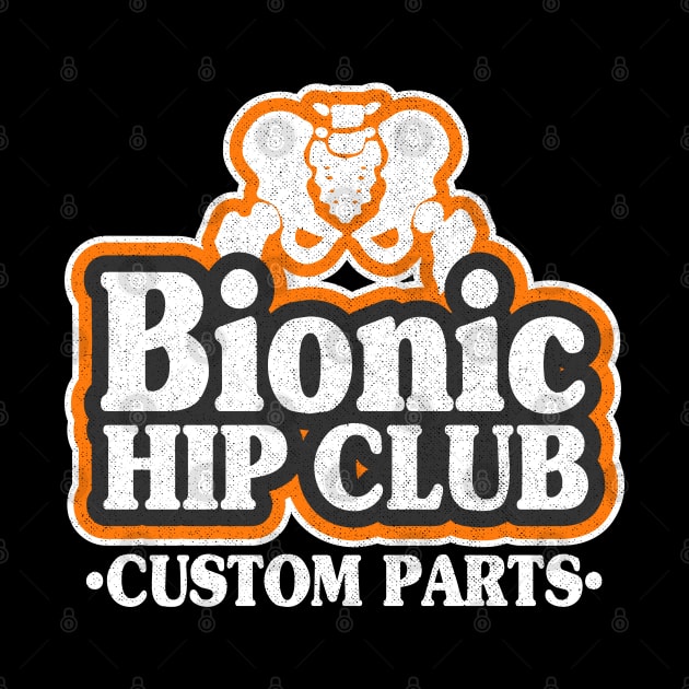 Bionic Hip Club Logo 70s Hip Replacement Surgery by Kuehni