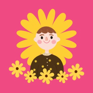 Sunflower Cute Girl T-Shirt