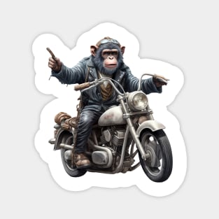 Monkey Biker Retro Motorcycle Magnet