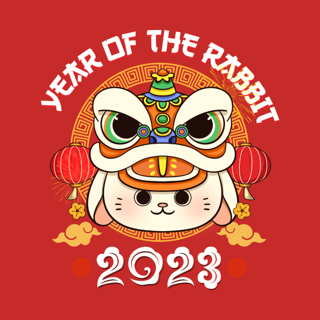 Dabbing Rabbit Yin Yan Zodiac Chinese New Year Rabbit 2023 by Jhon Towel