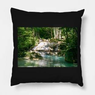 Erawan Waterfall in Thailand Pillow