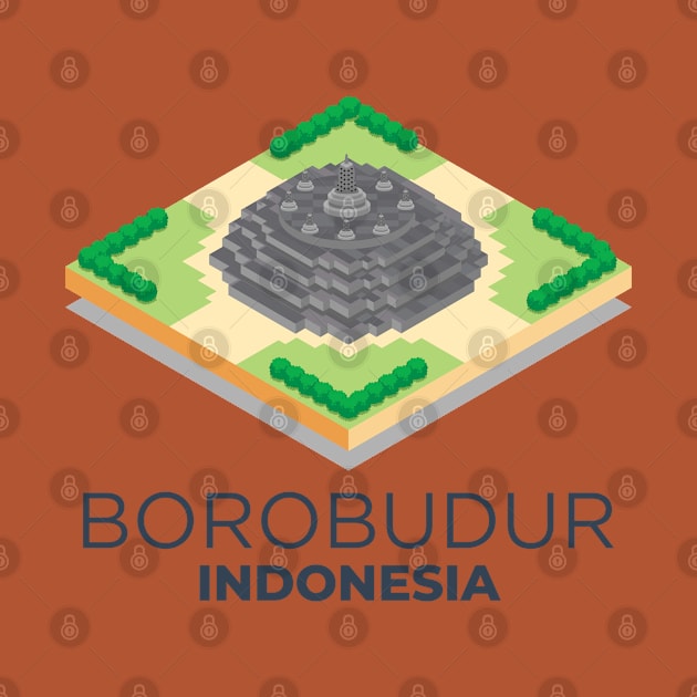 Borobudur Mahayana Buddhist Temple Java Indonesia Landmark by Celestial Crafts