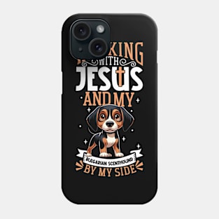 Jesus and dog - Bulgarian Scenthound Phone Case