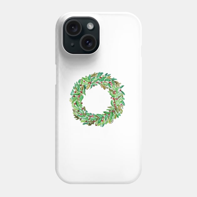 WL Holiday Wreath Phone Case by Winglightart
