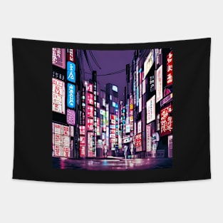 Cyberpunk Street Tapestry