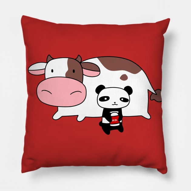 Cow and Milk Panda Pillow by saradaboru