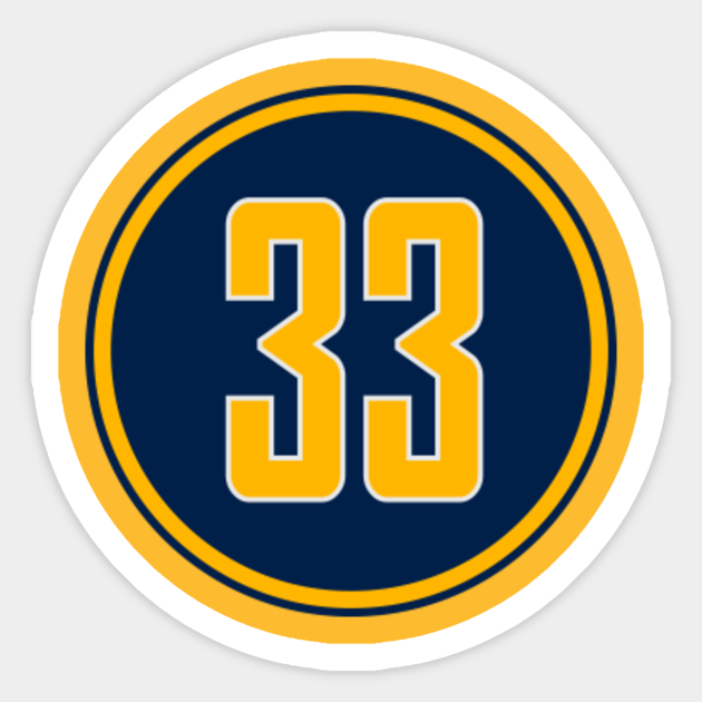 Myles Turner Number 33 Jersey Indiana Pacers Inspired Indiana Pacers Sticker Teepublic Get the pacers sports stories that matter. teepublic