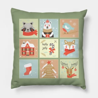 Cute Animal Christmas Patterns | Merry Christmas 2022 Pillow