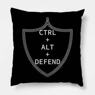 Ctrl+Alt+Defend (white) Pillow