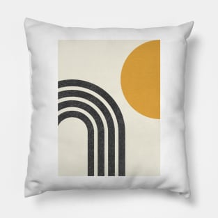 Mid century modern gold - Sun & Rainbow Pillow