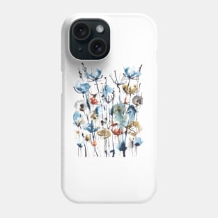 Abstract wildflower meadow indigo Phone Case