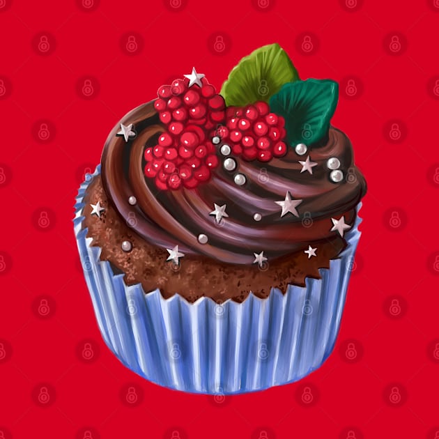 Chocolate Raspberry Cupcake by artbysavi