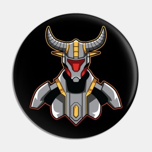 Bull Cyborg Illustration Pin