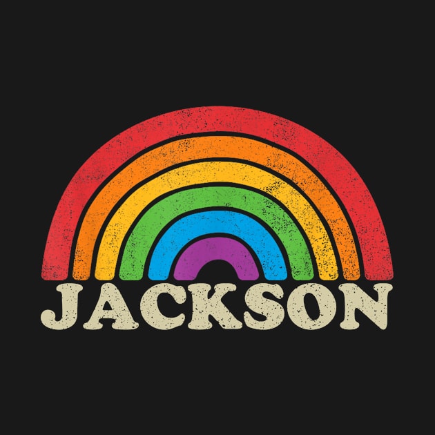 Jackson - Retro Rainbow Flag Vintage-Style by ermtahiyao	