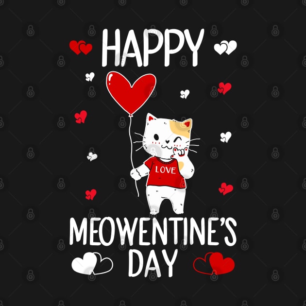 Cute Cat Valentines Day for Girls by DragonTees