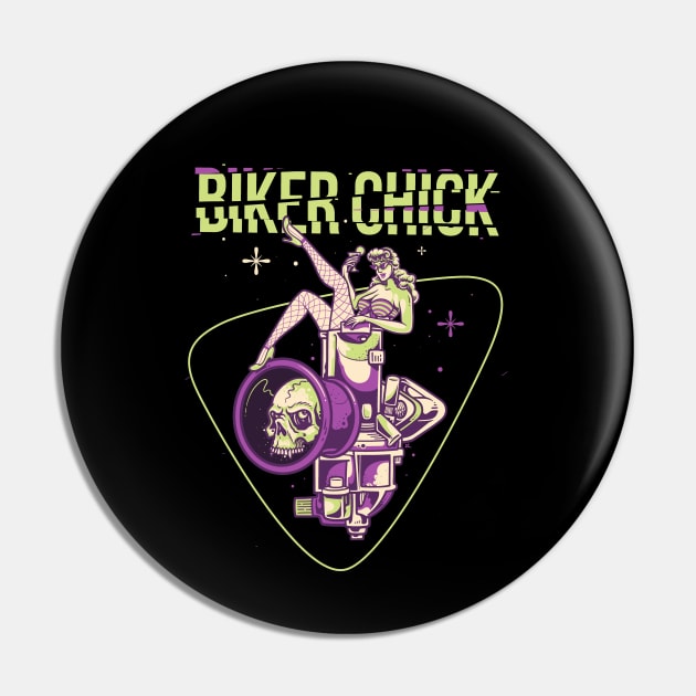 Biker Chick Pin by Ricorder