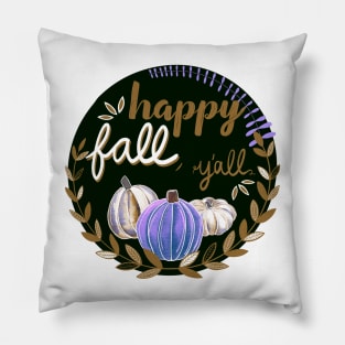 Happy Fall, Y’all - Gold, Cream, and Lavender Pillow